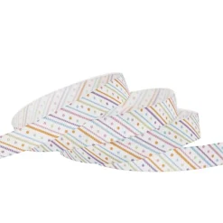 Ribbon Grosgrain Pastel Delight on White (15mmx25m)