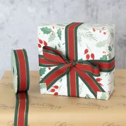 Ribbon Grosgrain Traditional Red Green Gold (15mmx20m)