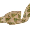 Ribbon Linen Wire Edge Christmas Trees Natural (60mmx20m)