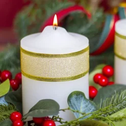 Ribbon Metallic Mesh Gold Wired Edge (40mmx10m)