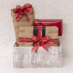 Ribbon Metallic Shimmer Wire Edge Red (50mmx20m)