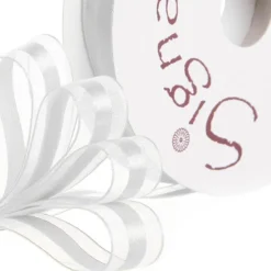 Ribbon Organdina Satin Stripes White (15mmx20m)
