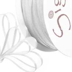 Ribbon Organdy Satin Edge White (10mmx20m)