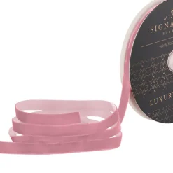 Ribbon Premium Plush Velvet Woven Edge Dusty Pink (15mmx20m)