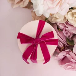 Ribbon Premium Plush Velvet Woven Edge Fuchsia (25mmx20m)