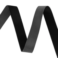 Ribbon Premium Plush Velvet Woven Edge Black (25mmx20m)