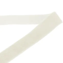 Ribbon Premium Plush Velvet Woven Edge White (15mmx20m)