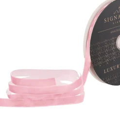 Ribbon Premium Plush Velvet Woven Edge Pink (15mmx20m)