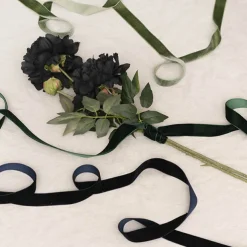 Ribbon Premium Plush Velvet Woven Edge Navy Blue (25mmx20m)