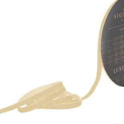 Ribbon Premium Plush Velvet Woven Edge Ivory (10mmx20m)