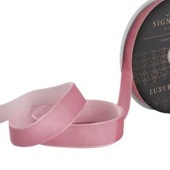 Ribbon Premium Plush Velvet Woven Edge Dusty Pink (25mmx20m)