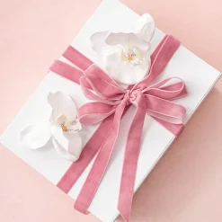 Ribbon Premium Plush Velvet Woven Edge Dusty Pink (25mmx20m)