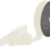 Ribbon Premium Plush Velvet Woven Edge White (38mmx20m)
