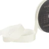 Ribbon Premium Plush Velvet Woven Edge White (25mmx20m)