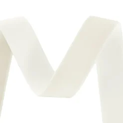 Ribbon Premium Plush Velvet Woven Edge White (25mmx20m)