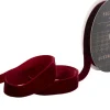 Ribbon Premium Plush Velvet Woven Edge Dark Red (25mmx20m)