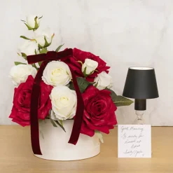 Ribbon Premium Plush Velvet Woven Edge Dark Red (25mmx20m)