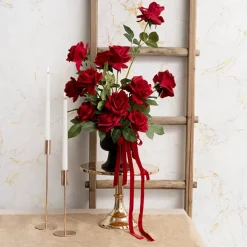 Ribbon Premium Plush Velvet Woven Edge Red (15mmx20m)