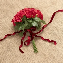 Ribbon Premium Plush Velvet Woven Edge Dark Red (15mmx20m)