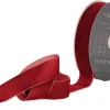 Ribbon Premium Plush Velvet Woven Edge Red (38mmx20m)