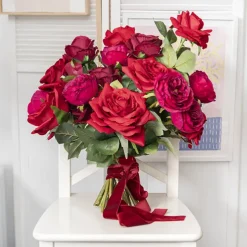 Ribbon Premium Plush Velvet Woven Edge Red (38mmx20m)