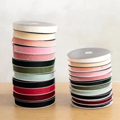 Ribbon Premium Plush Velvet Woven Edge Moss Green (15mmx20m)