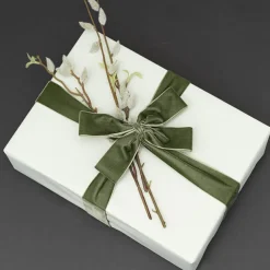 Ribbon Premium Plush Velvet Woven Edge Moss (38mmx20m)