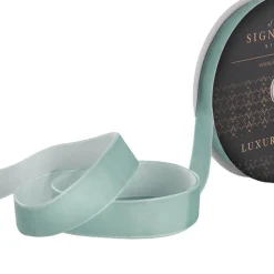 Ribbon Premium Plush Velvet Woven Edge Misty Blue (25mmx20m)