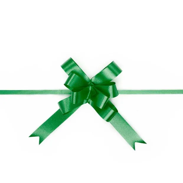 Ribbon Pull Bow Emerald Green (18mmx53cm) Pack 25