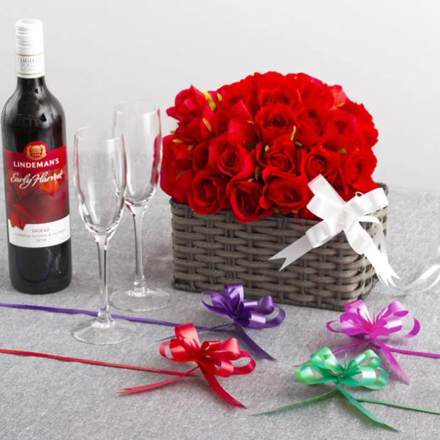 Ribbon Pull Bow Emerald Green (18mmx53cm) Pack 25