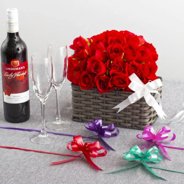 Ribbon Pull Bow Hot Pink (18mmx53cm) Pack 25