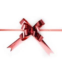 Ribbon Pull Bow Metallic Red (18mmx53cm) Pack 25