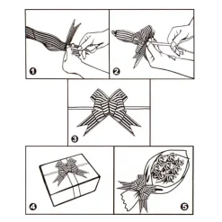 Ribbon Pull Bow Metallic Red (18mmx53cm) Pack 25