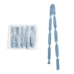 Ribbon Pull Bow Pom Pom Baby Blue (18mmx8.75cmD) Pack 5