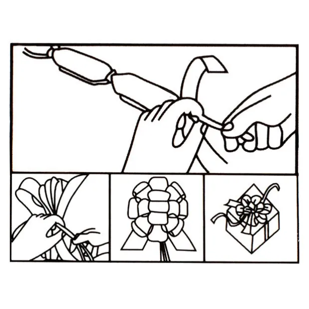 Ribbon Pull Bow Pom Pom Baby Blue (18mmx8.75cmD) Pack 5