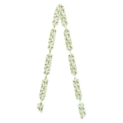 Ribbon Pull Bow Pom Pom Holly White Green (30mmx12.5cm) Pk5