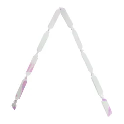 Ribbon Pull Bow Pom Pom Iridescent White (18mmx8.75cmD) Pk5