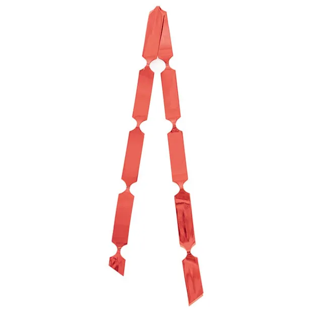 Ribbon Pull Bow Pom Pom Metallic Red (32mmx12.5cm) Pack 5