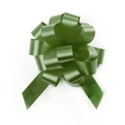 Ribbon Pull Bow Pom Pom Moss (18mmx8.75cmD) Pack 5