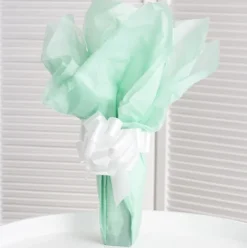 Ribbon Pull Bow Pom Pom White (32mmx12.5cm) Pack 5