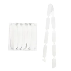 Ribbon Pull Bow Pom Pom White (32mmx12.5cm) Pack 5