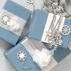 Ribbon Pull Bow Pom Pom White (18mmx8.75cmD) Pack 5