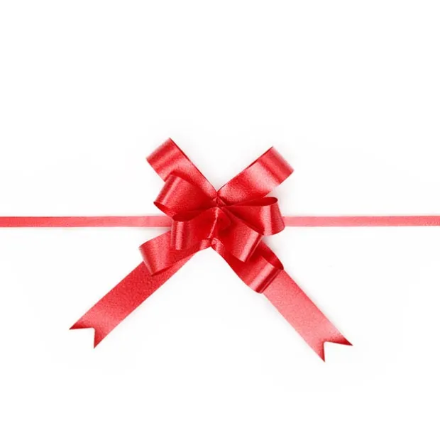 Ribbon Pull Bow Red (18mmx53cm) Pack 25