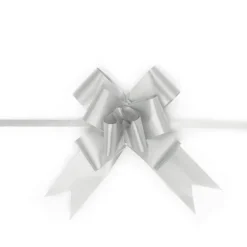 Ribbon Pull Bow Silver (32mmx53cm) Pack 25