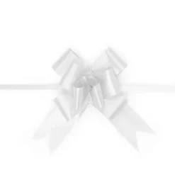 Ribbon Pull Bow White (32mmx53cm) Pack 25