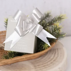 Ribbon Pull Bow White (32mmx53cm) Pack 25