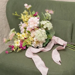 Ribbon Rustic Linen Wire Edge Country Pink (60mmx20m)