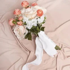 Ribbon Rustic Linen Wire Edge Snowy White (60mmx20m)