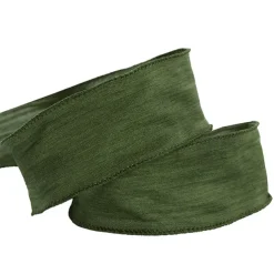 Ribbon Rustic Linen Wire Edge Brunswick Green (60mmx20m)