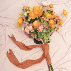 Ribbon Rustic Linen Wire Edge Burnt Sienna (60mmx20m)